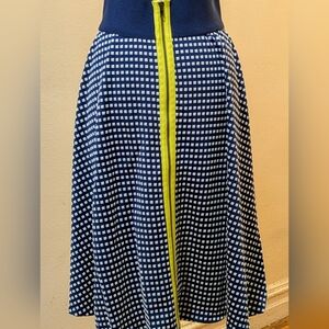 Marc Bouwer Patterned Knit Wide Elastic Waist Front Zip Midi
